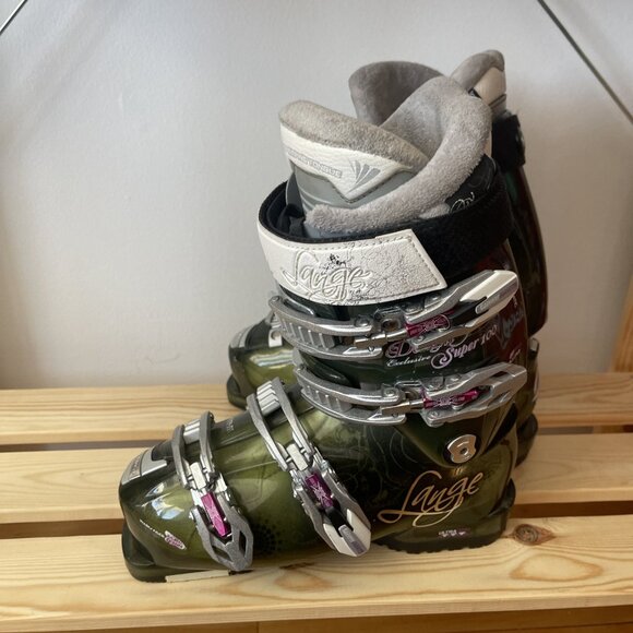 Lange Delight Exclusive Super 100 Women Ski Boots ClimbMatic Green 22/23.5 280mm - Picture 4 of 16